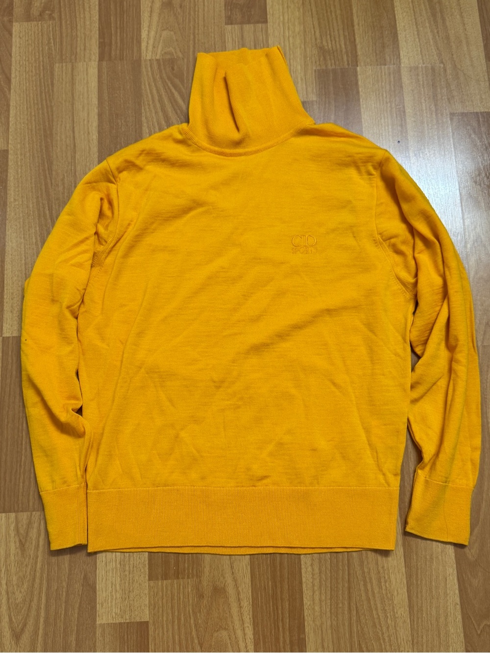 Dior Women's Turtleneck Sweatshirt in Bright Orange-Yellow